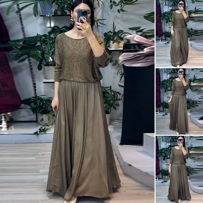 2-delige set met gouden maxi-rok voor dames