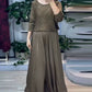 2-delige set met gouden maxi-rok voor dames