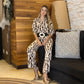 Women's Trendy Abstract Print Top & Pants Two-Piece Set