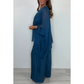 ✨ Vroege zomer nieuwe ✨ ultra-dunne vrouwen elegante casual chiffon top en broek met wijde pijpen set