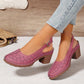 Damesmode Holle Uit Chunky Hoge Hak Sandalen