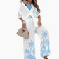 Casual flowy shirt- en broekset voor dames