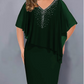✨Strass-capejurk met V-hals en chiffon overlay