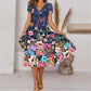 🌺Luchtige damesjurk met print en v-hals