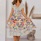 🌺Luchtige damesjurk met print en v-hals
