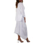 Casual effenkleurige losse top- en rokset