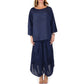 Casual effenkleurige losse top- en rokset