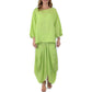 Casual effenkleurige losse top- en rokset