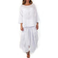 Casual effenkleurige losse top- en rokset