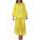 Casual effenkleurige losse top- en rokset