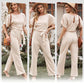 Jumpsuit met Hoge Taille en Wijde Pijpen voor Dames