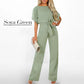 Jumpsuit met Hoge Taille en Wijde Pijpen voor Dames