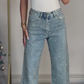 💝2025 Hot Sale - 50% korting🔥Jeans met rechte pijpen en strass-steentjes