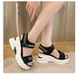 Casual open teen sandalen met sleehak voor dames