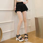 Casual open teen sandalen met sleehak voor dames