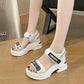 Casual open teen sandalen met sleehak voor dames