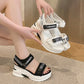 Casual open teen sandalen met sleehak voor dames
