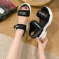 Casual open teen sandalen met sleehak voor dames