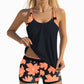 2-delige badmodeset met print tankini en shorts voor dames