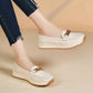 Elegante single -colored loafer voor vrouwen met een dikke zool