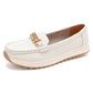 Elegante single -colored loafer voor vrouwen met een dikke zool