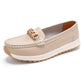 Elegante single -colored loafer voor vrouwen met een dikke zool