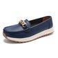 Elegante single -colored loafer voor vrouwen met een dikke zool