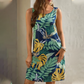 Dames elegante gedrukte mouwloze korte jurk