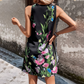 Dames elegante gedrukte mouwloze korte jurk