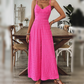 Dames V-hals brede poten losse fit jumpsuit