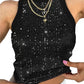 Pailletten ronde nek mode top