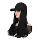 2-in-1 Curly Hair Baseball Cap Pruik