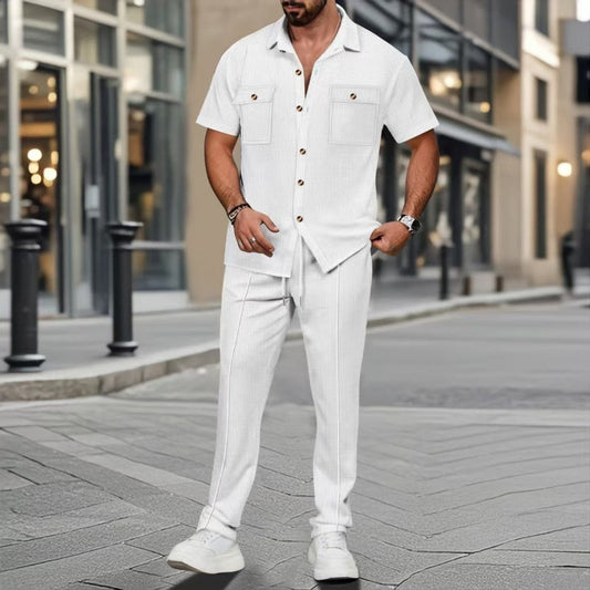 Men's Solid Color Casual tweedelige set