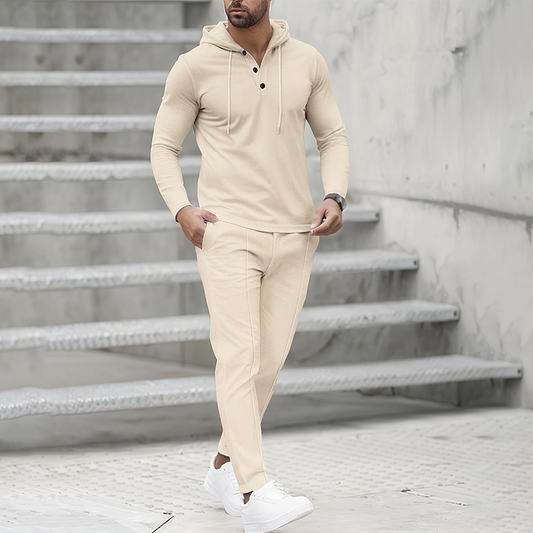 Men's Solid Color Hoodie Tracksuit 2-delige set