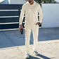 Men's Solid Color Hoodie Tracksuit 2-delige set